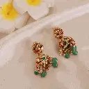 Pretty Emerald pearl beads Lakshmi Jadau Mid length haarm 3.webp