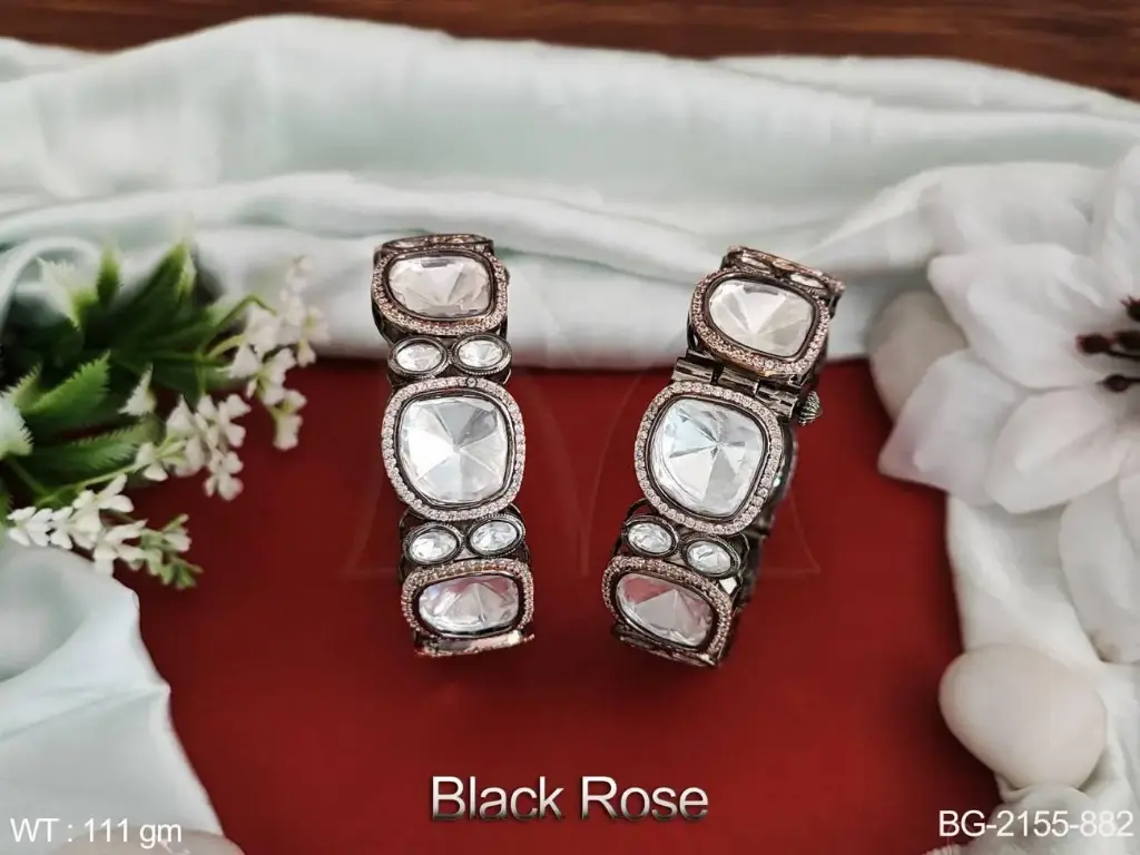 Kundan Bangle Set of 2 – Traditional Glamour with Timeless Sparkle