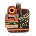 Kitchen Decor "Mom's Cafe" Handcrafted (7.5x2.5x9) 