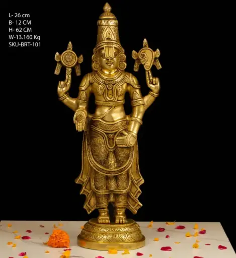 2 FT Super Fine Brass Balaji Idol – Divine Grandeur in Every Detail