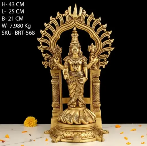 Balaji with Tortoise Idol – Brass Divine Decor for Prosperity & Protection 